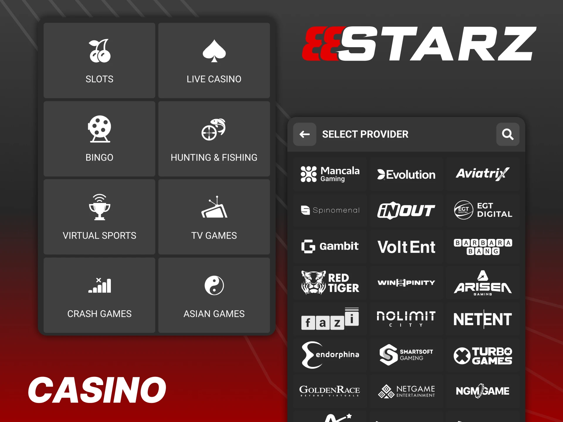 888Starz application gives full access to casino games.