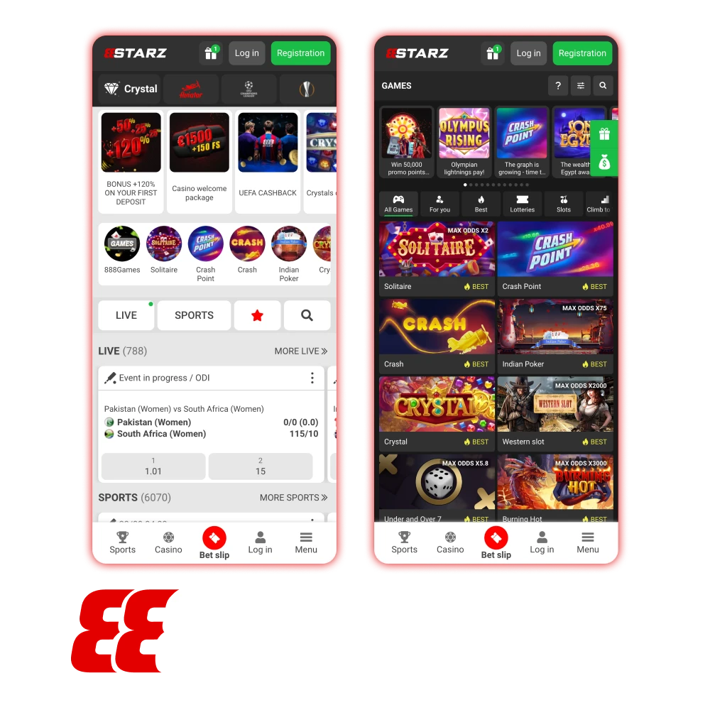 Download 888Starz official app for Android and iOS.