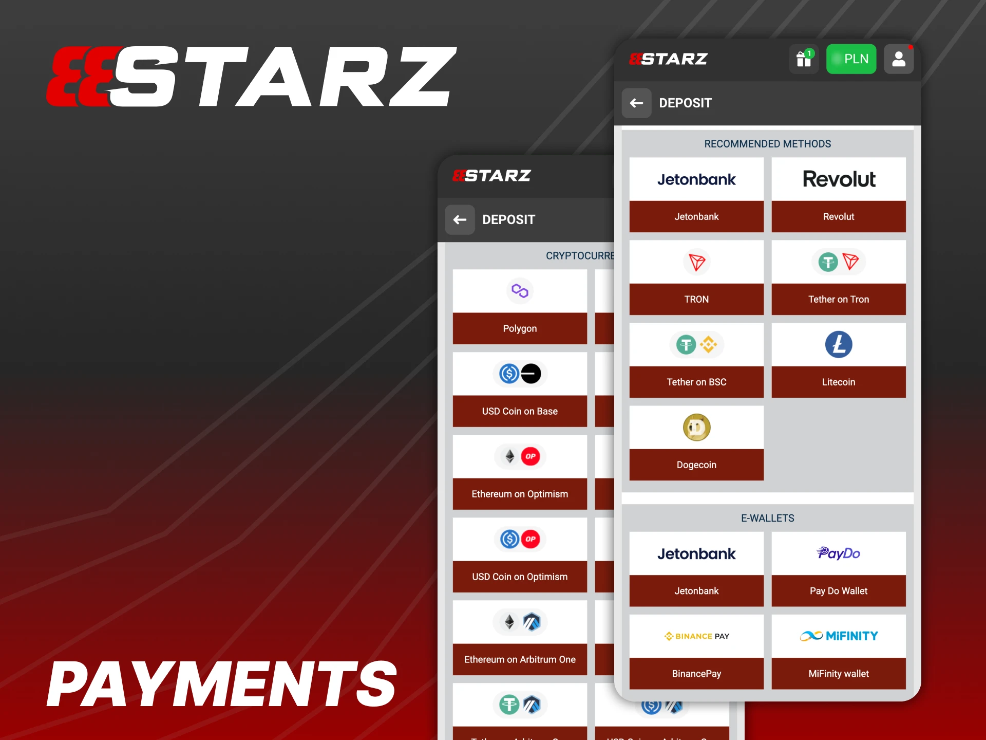 888Starz app provides multiple payment methods for deposits and withdrawals.