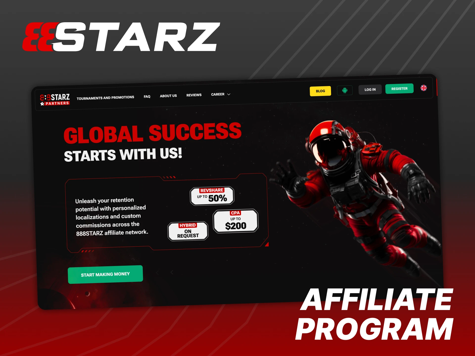 888Starz offers an affiliate program for partners in Poland.