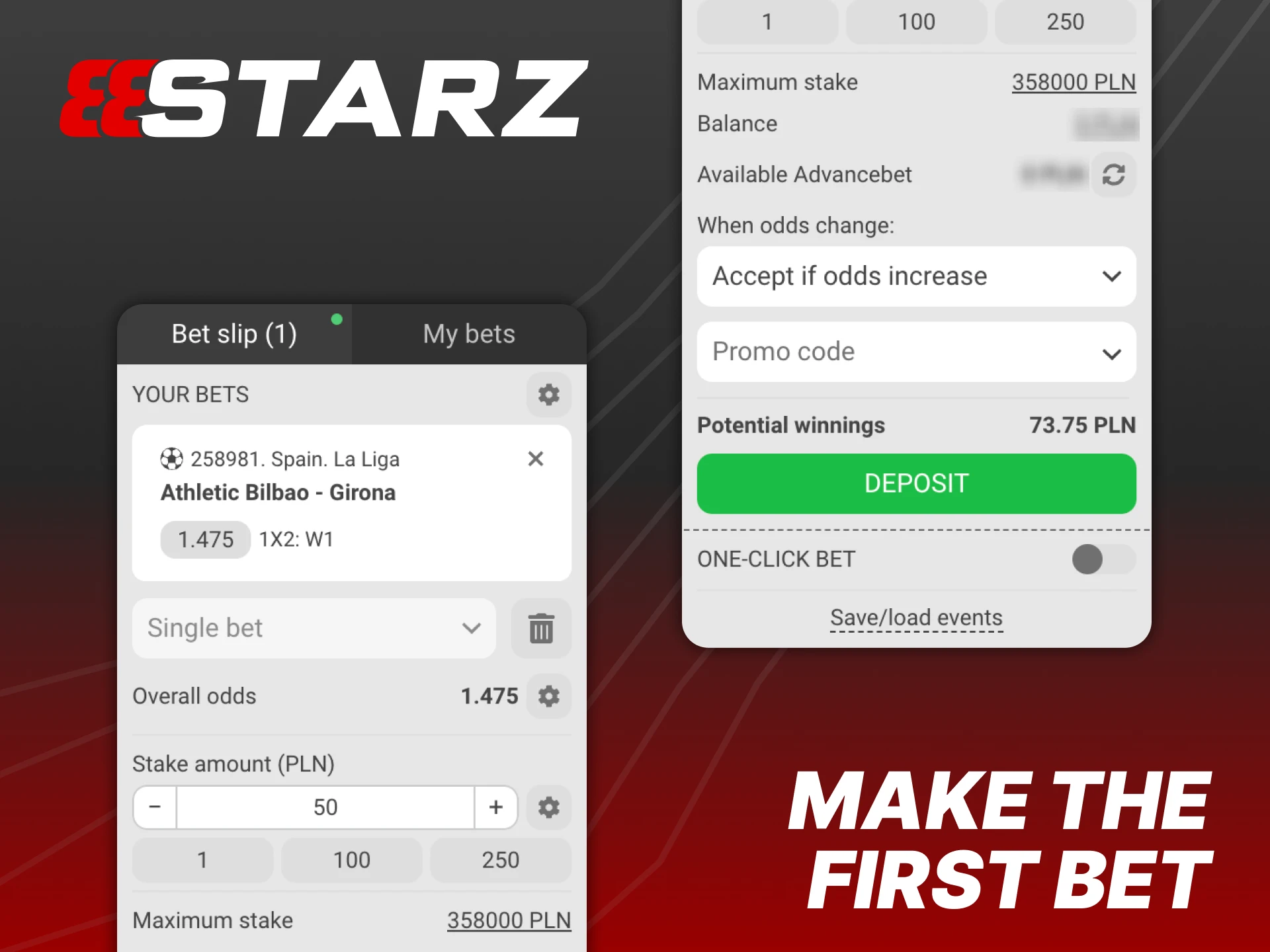 Follow the guide to place your first bet at 888Starz.