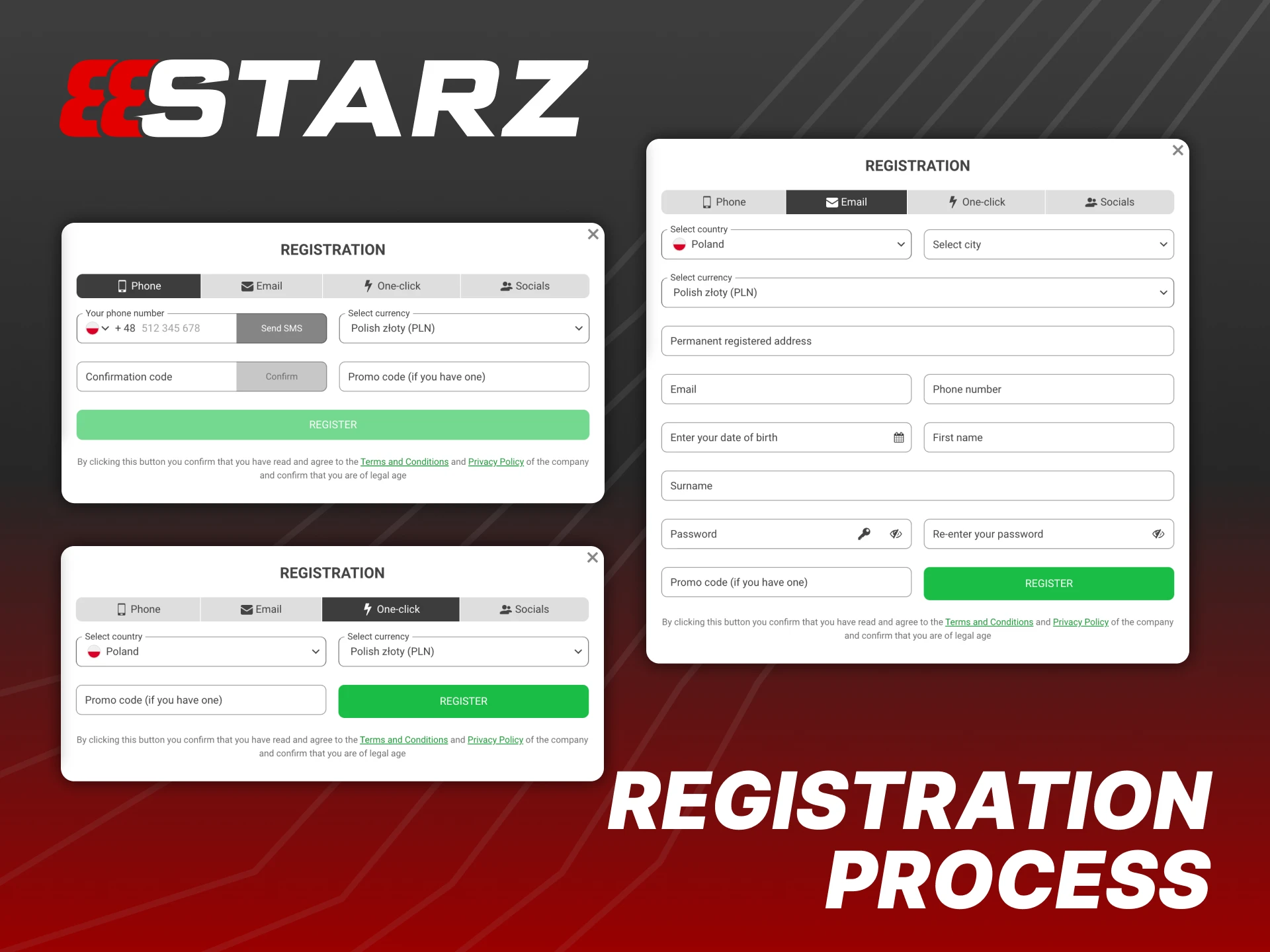 Register on 888Starz to access casino games and sports betting.