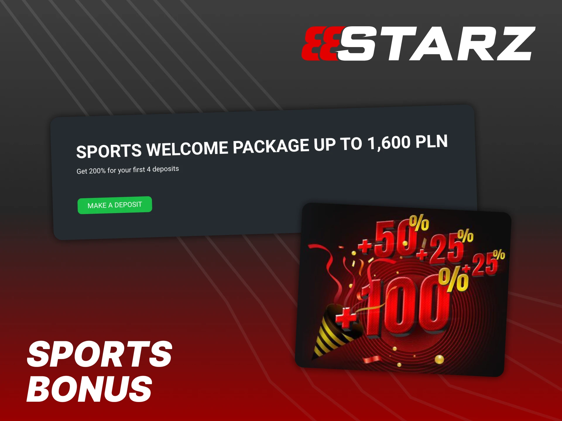 Go to 888Starz and get a welcome sports bonus.