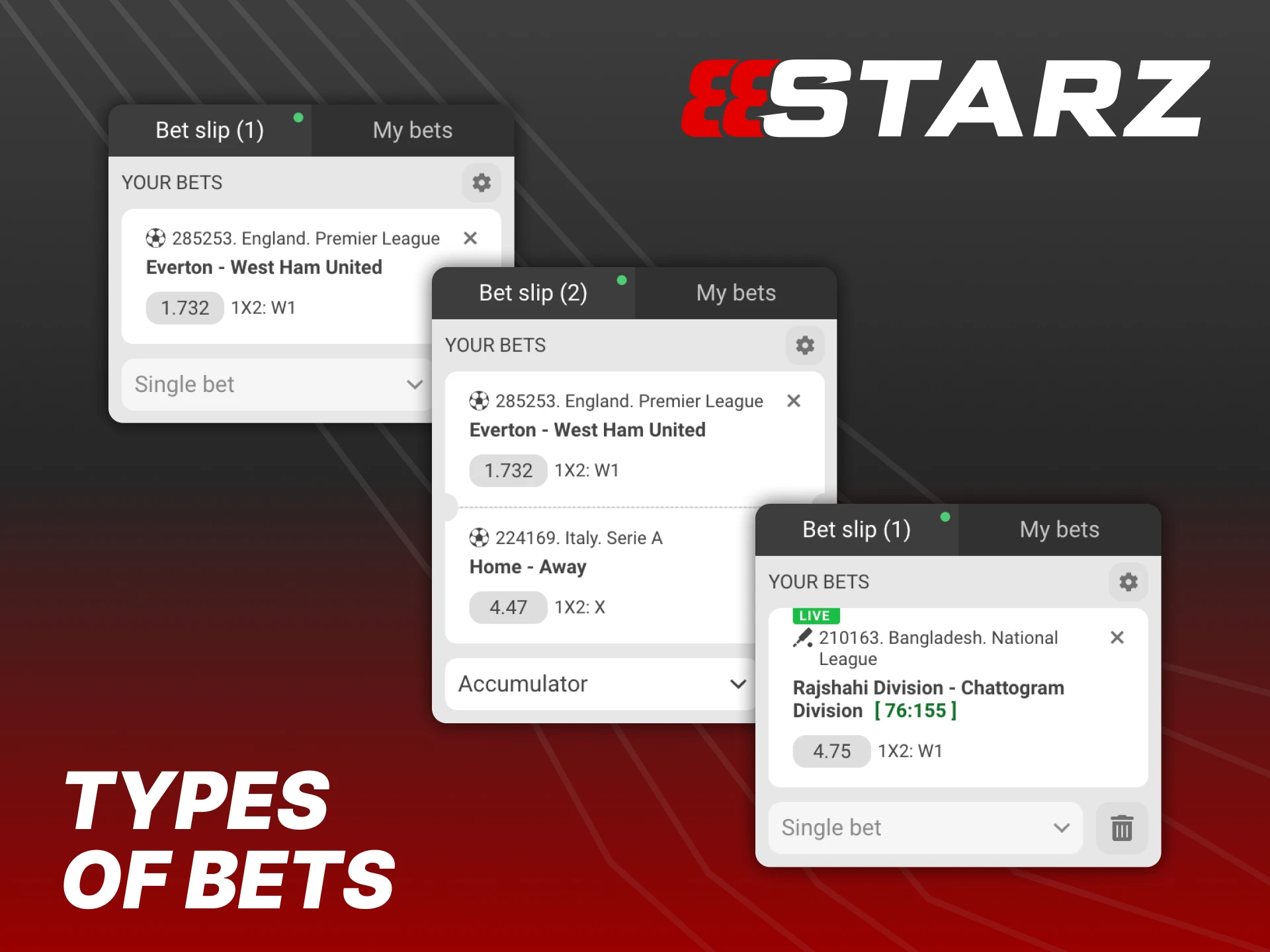 Read 888Starz review on the most popular types of bets.