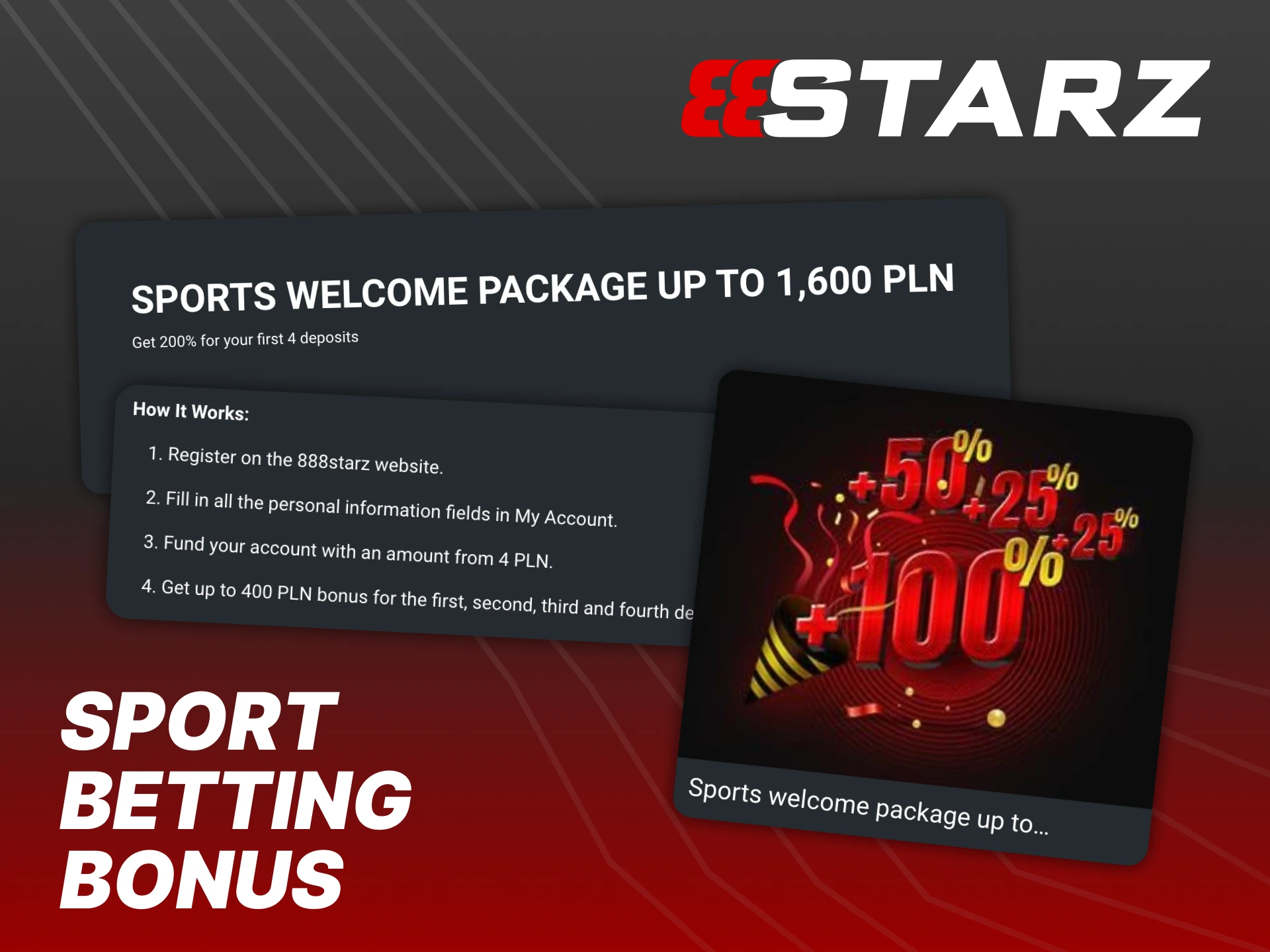 Enjoy betting with 888Starz sports welcome bonus.