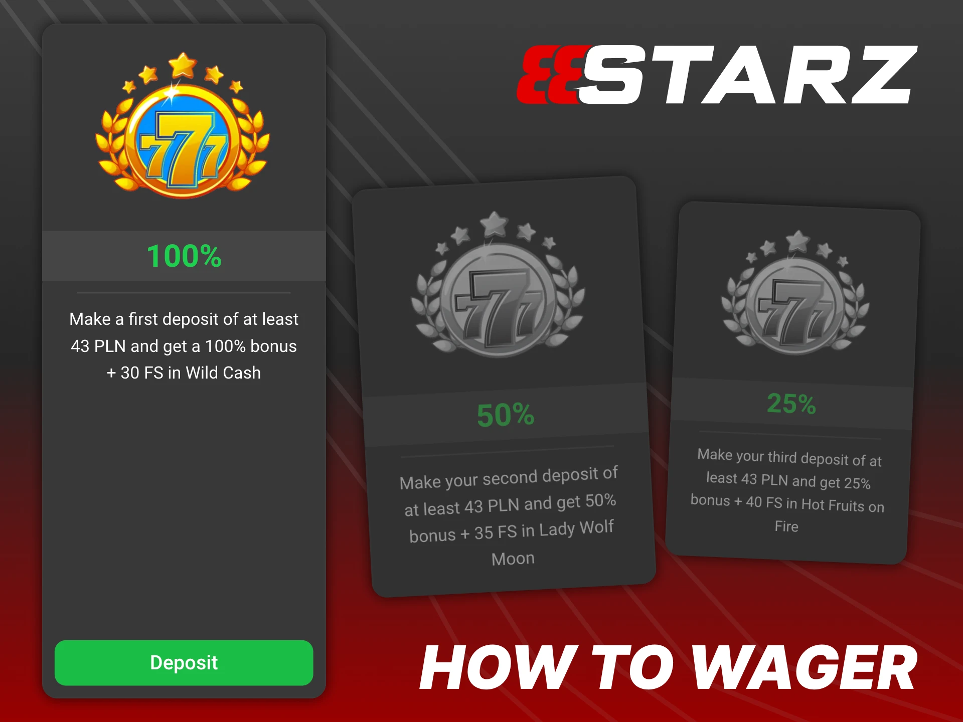 Meet wagering requirements to withdraw 888Starz bonuses.