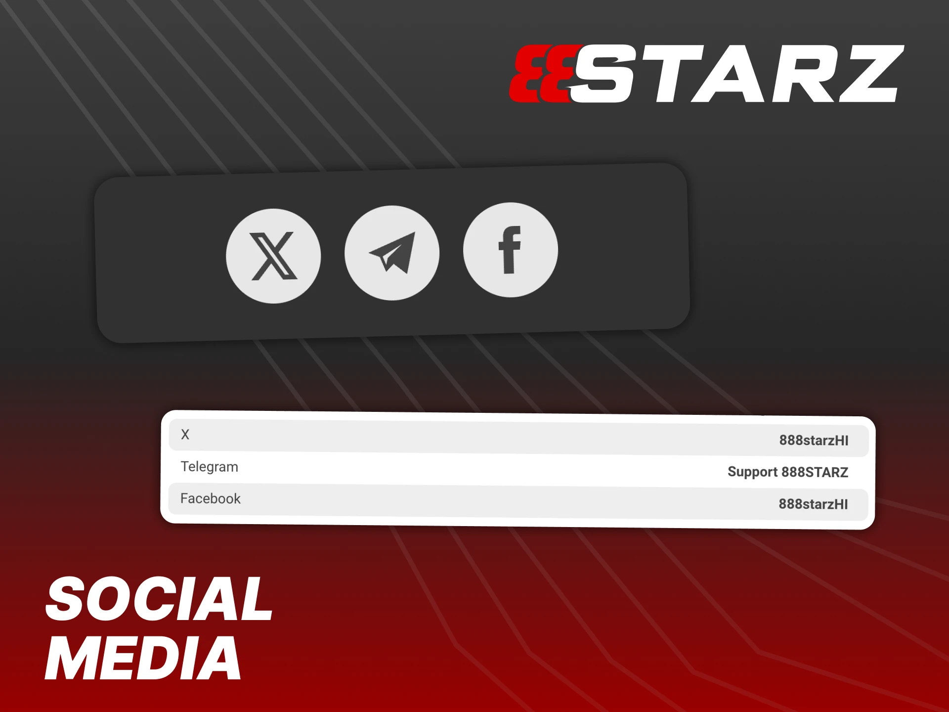You can send a direct message to 888starz social medias.