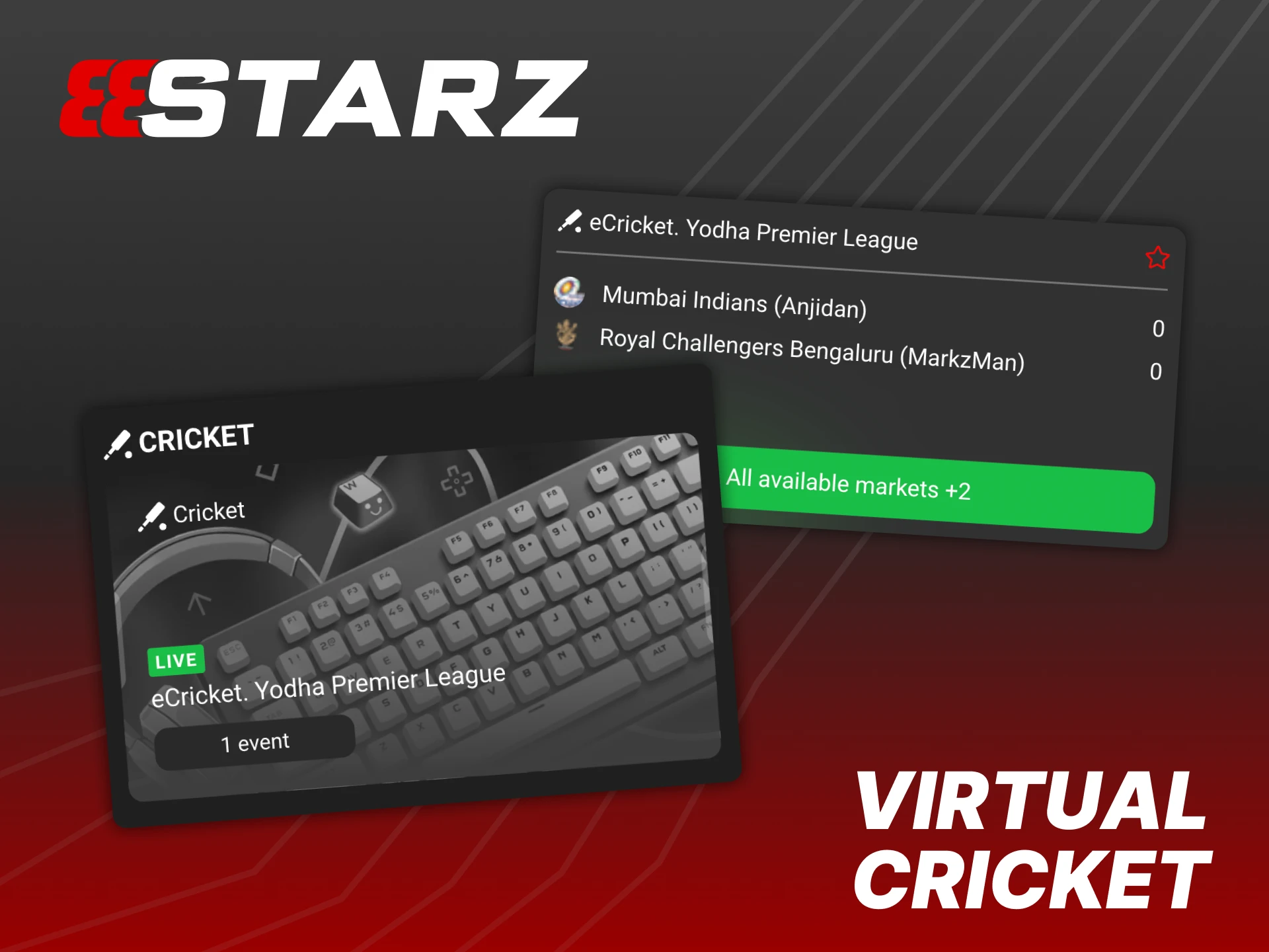 Try virtual cricket betting at 888Starz website.