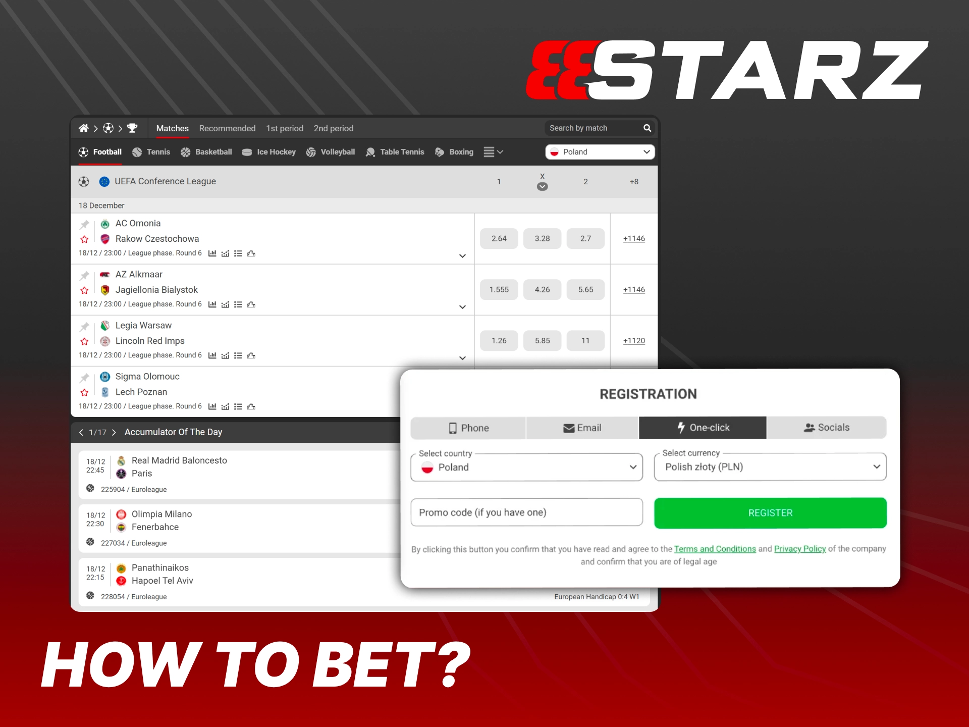 Learn how to place football bets at 888Starz.