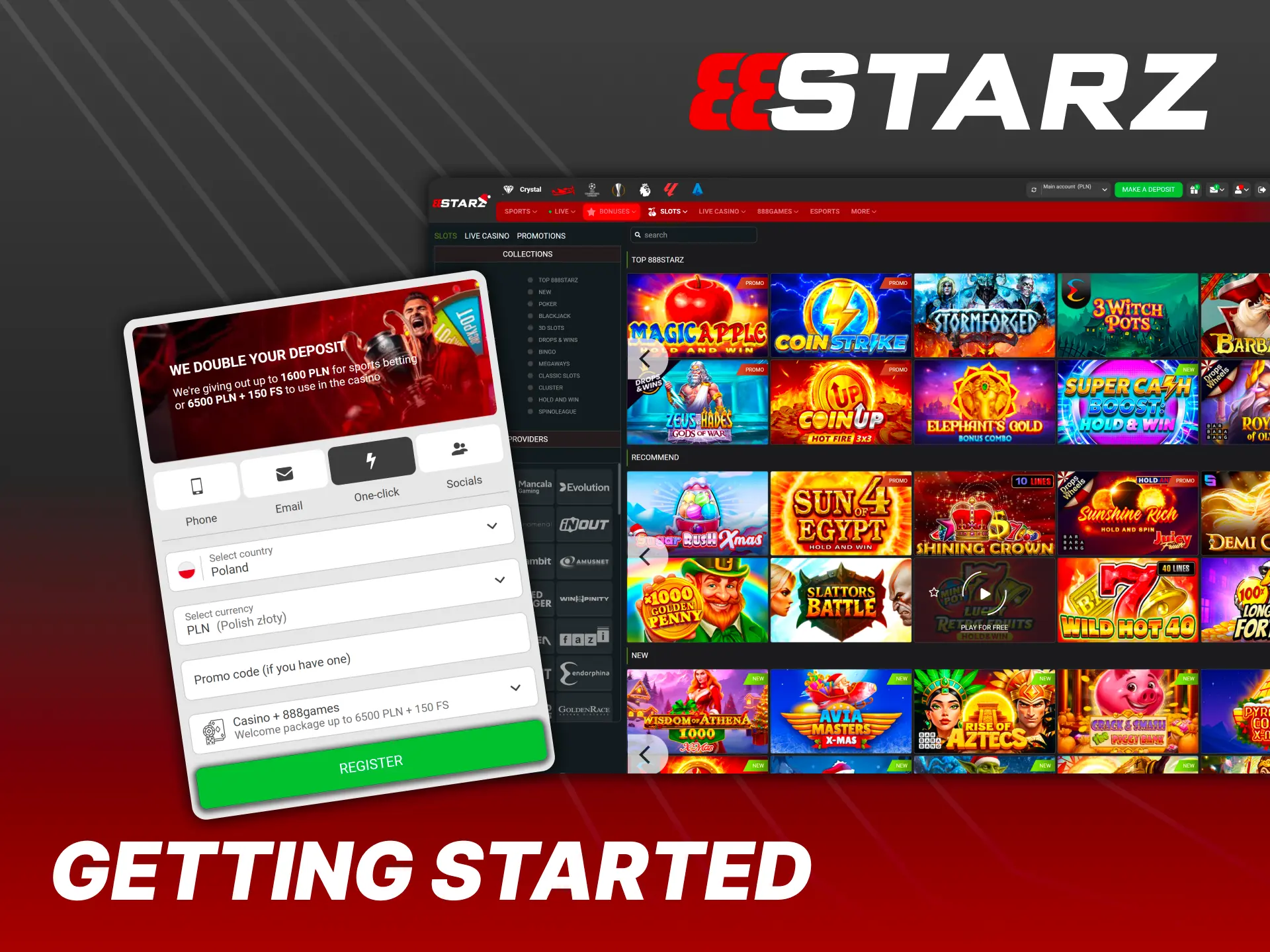 Start playing 888Starz slots easily by following the simple steps.