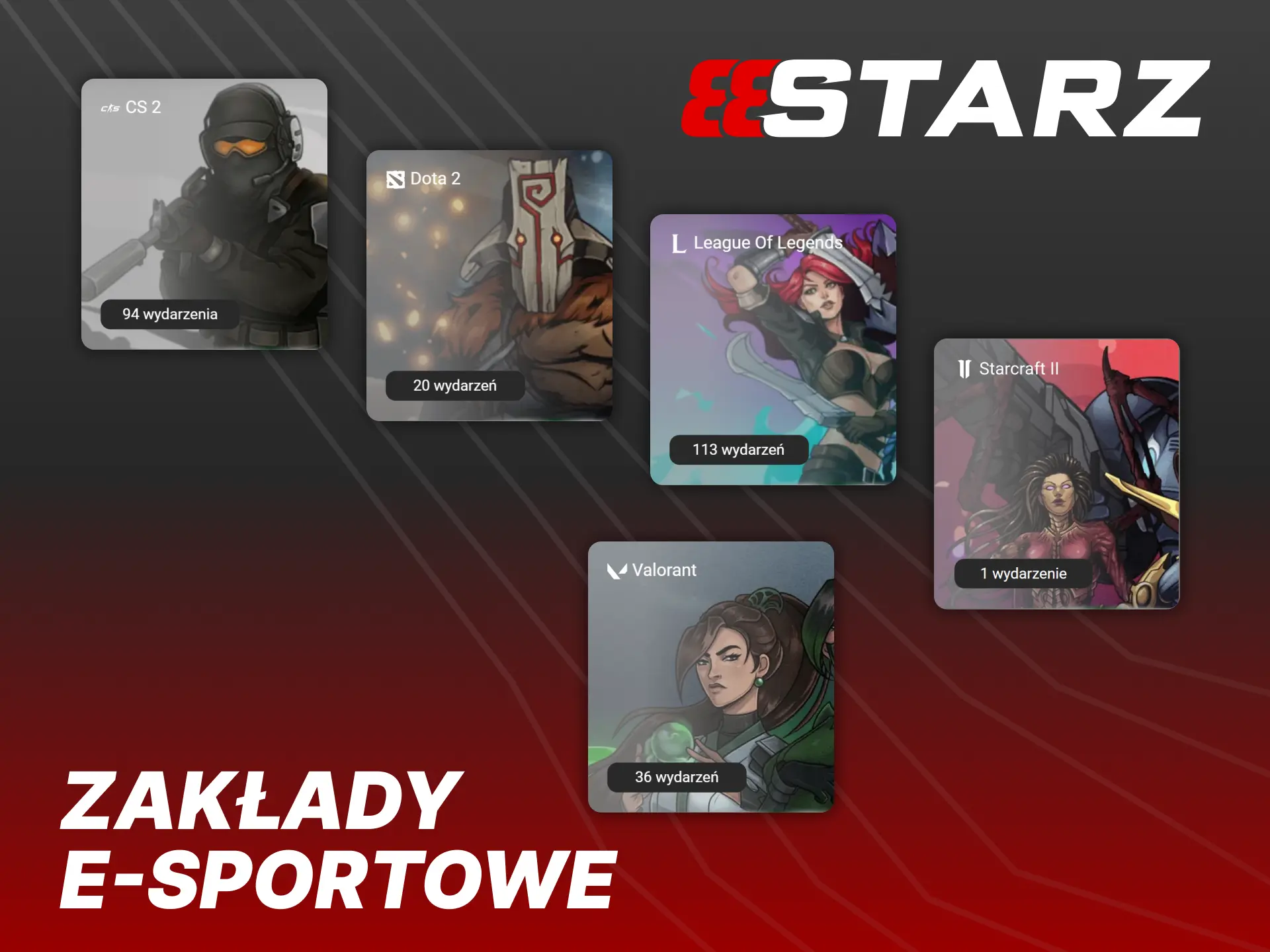 888Starz oferuje zakłady e-sportowe dla graczy w Polsce.