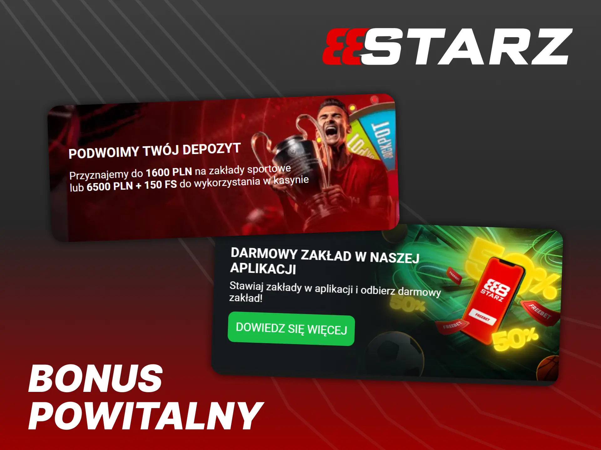 Odbierz bonus powitalny 888Starz po rejestracji w aplikacji.
