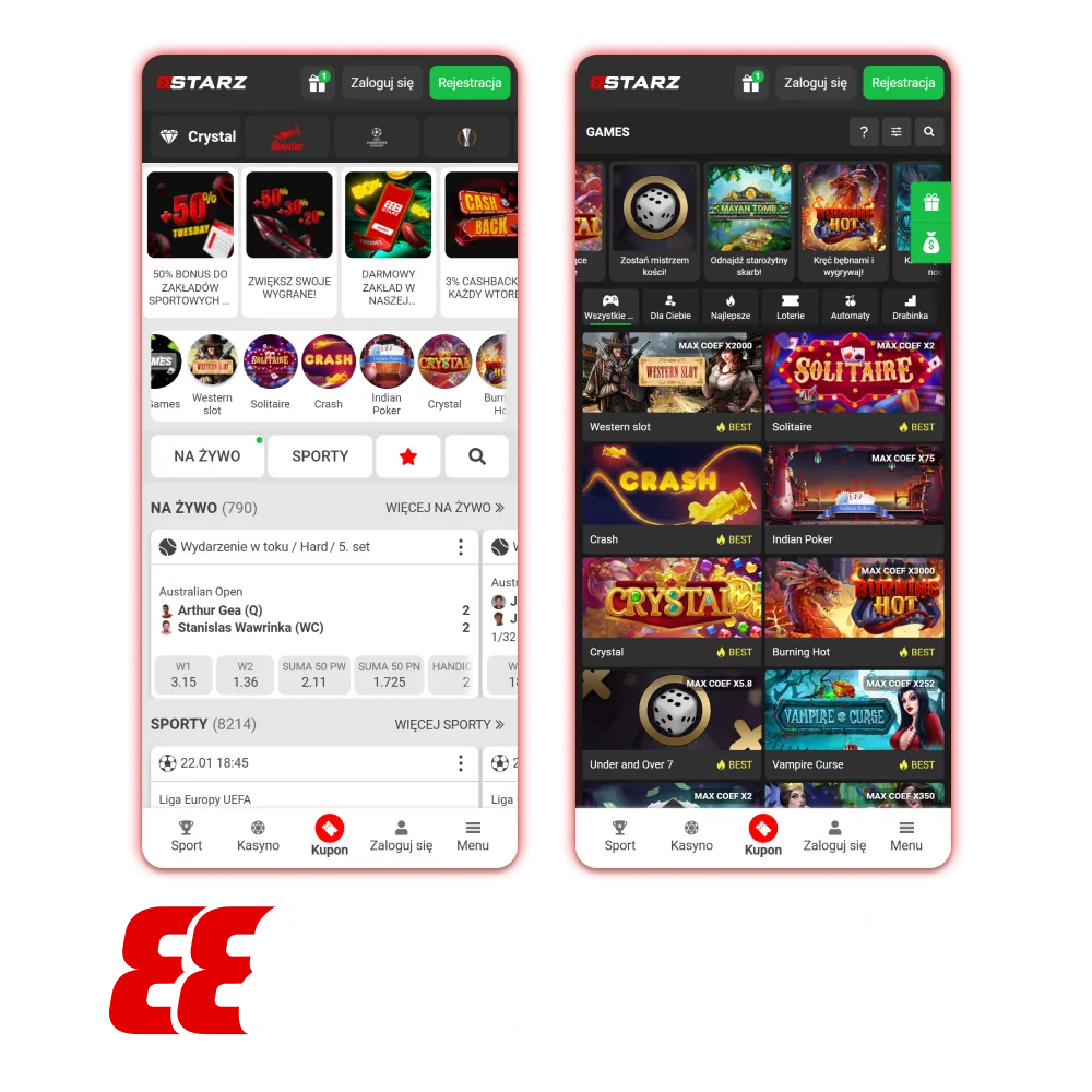 Pobierz oficjalną aplikację 888Starz na Androida i iOS.