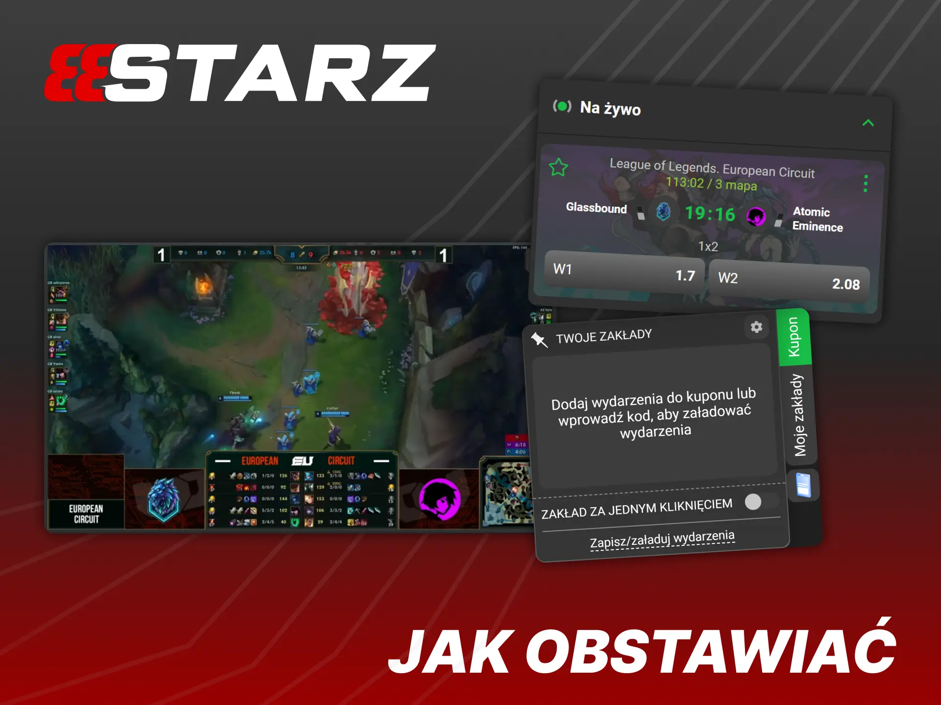 Zacznij obstawiać e-sport w 888Starz w kilku prostych krokach.