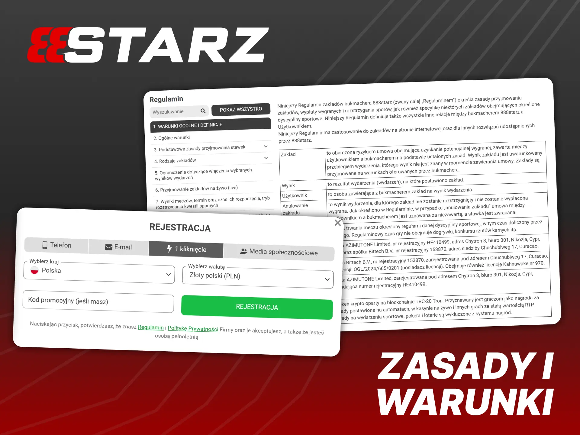 Musisz przestrzegać zasad, aby prawidłowo korzystać z 888Starz.