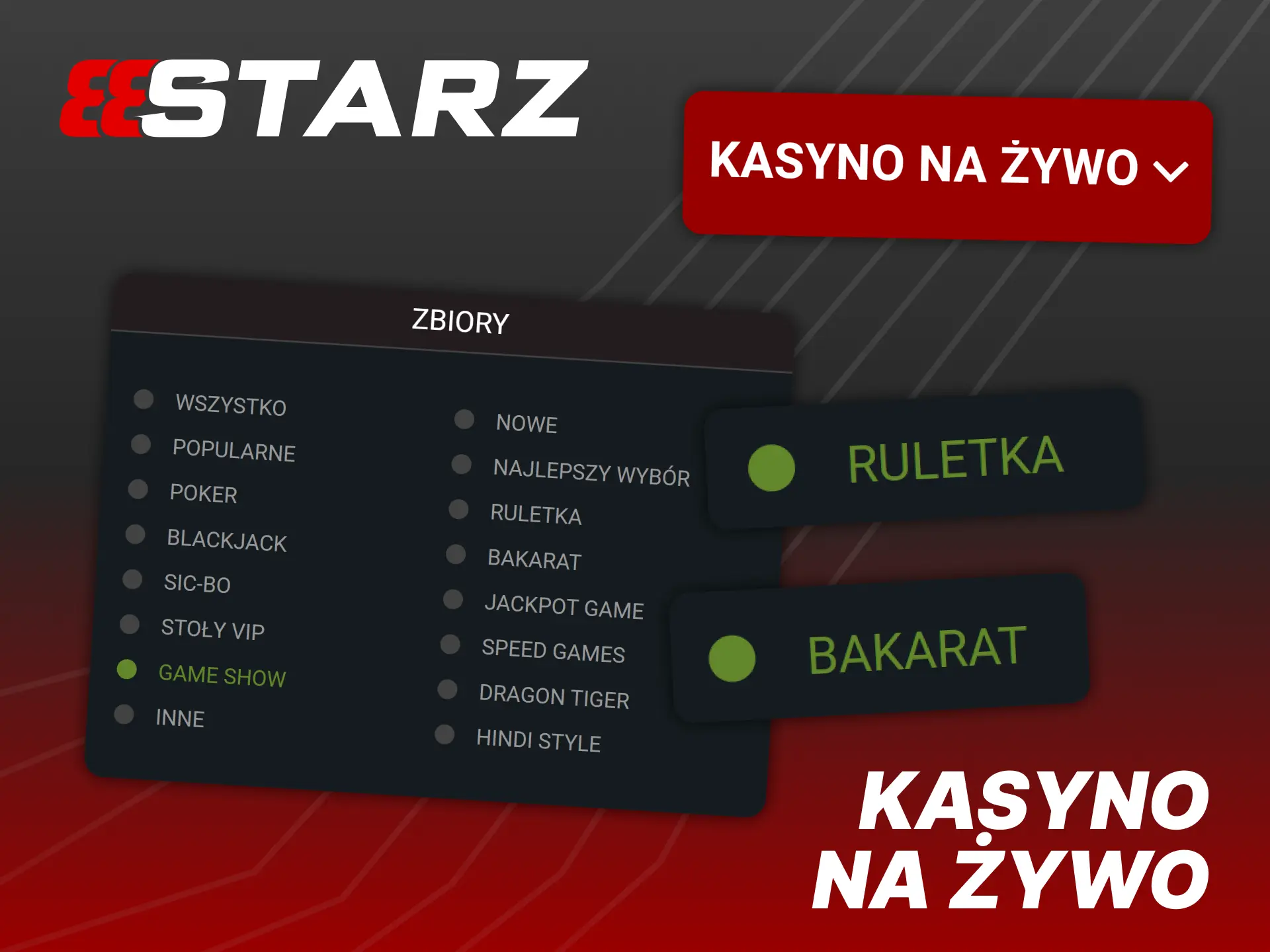 Kasyno na żywo 888Starz daje szansę na grę z profesjonalnymi krupierami.