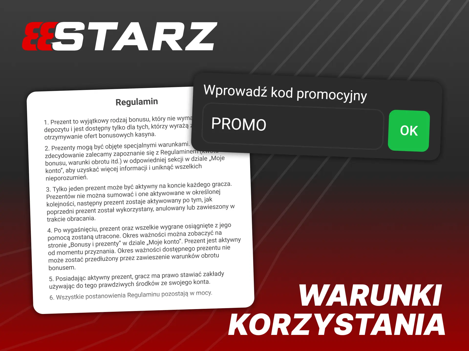 Spełnij warunki korzystania z kodów promocyjnych 888Starz.