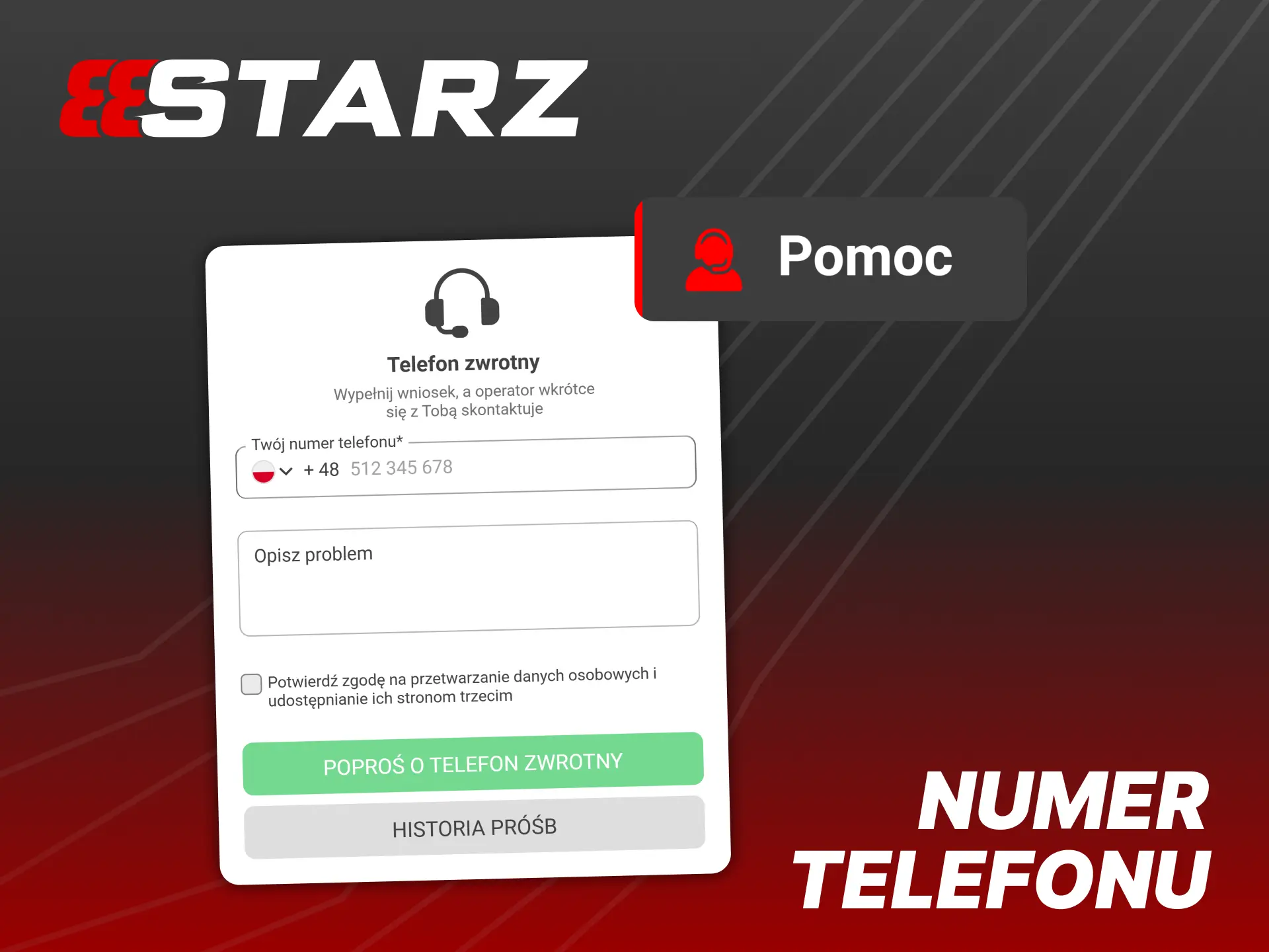 Numer obsługi klienta 888Starz nie jest jeszcze dostępny.