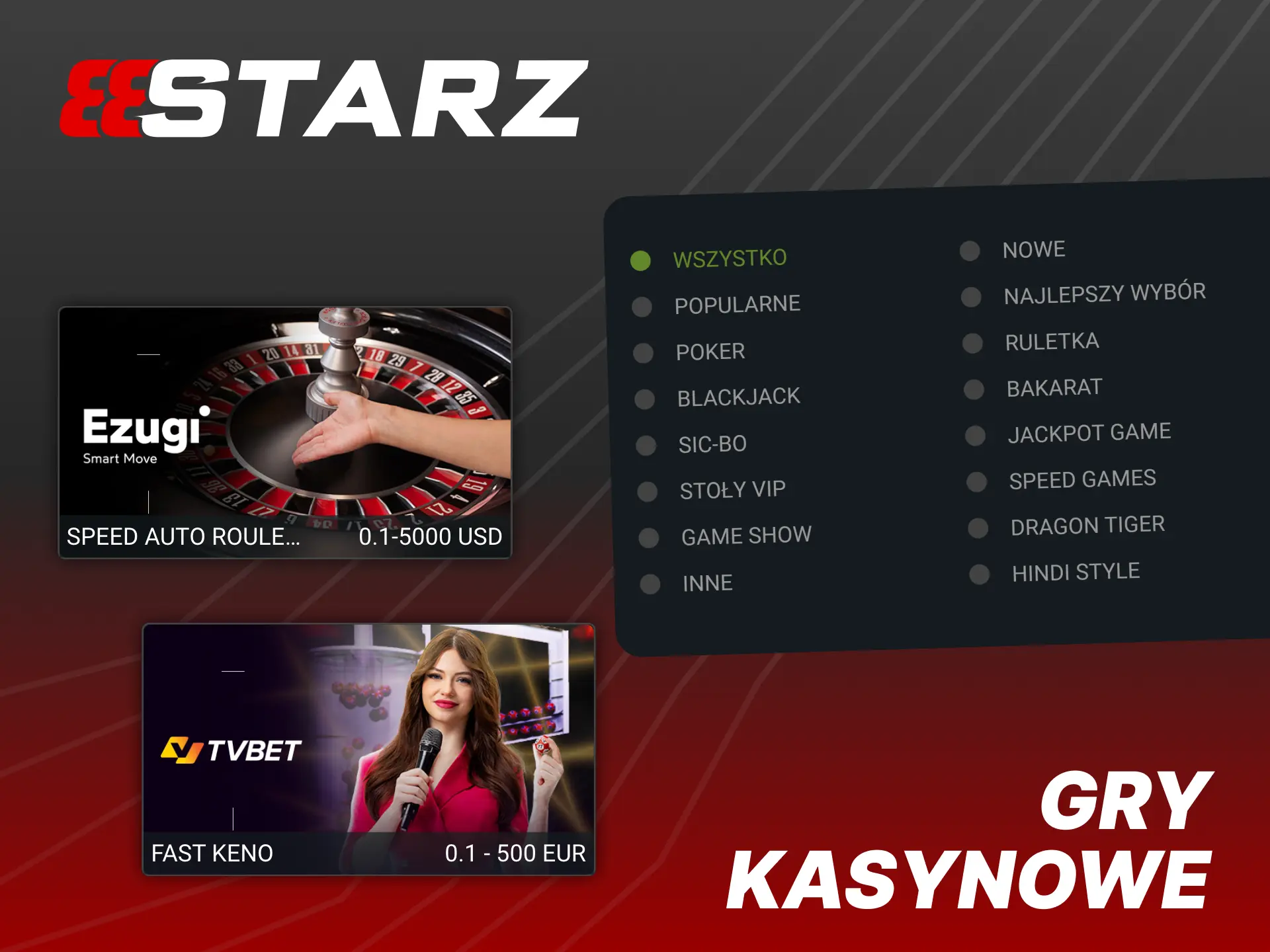 Poznaj imponującą sekcję kasyna na oficjalnej stronie internetowej 888Starz.