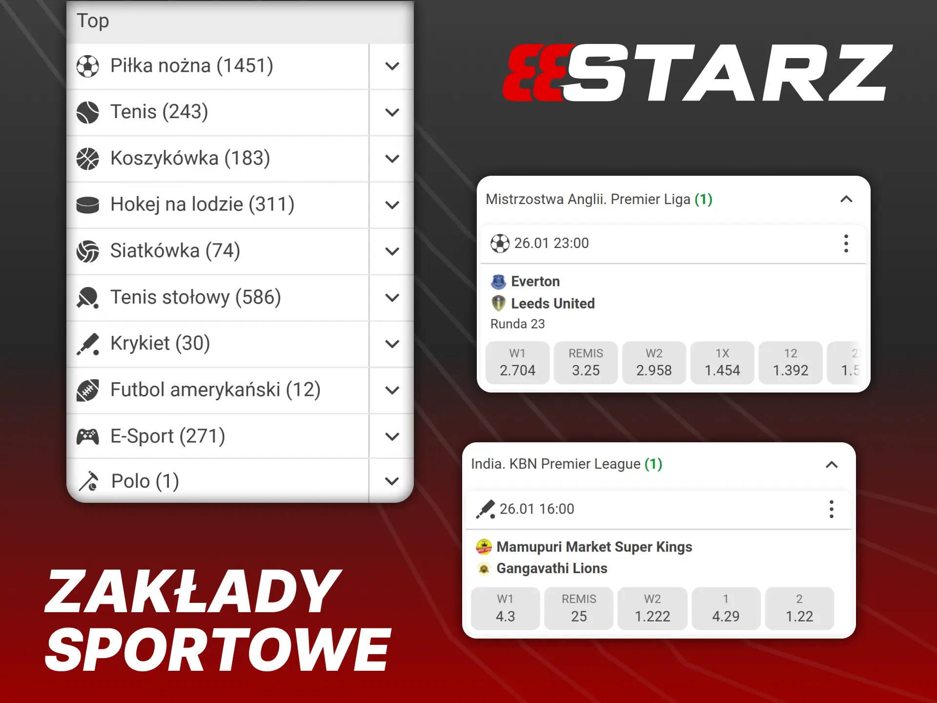 888Starz oferuje fantastyczny wybór opcji zakładów sportowych.
