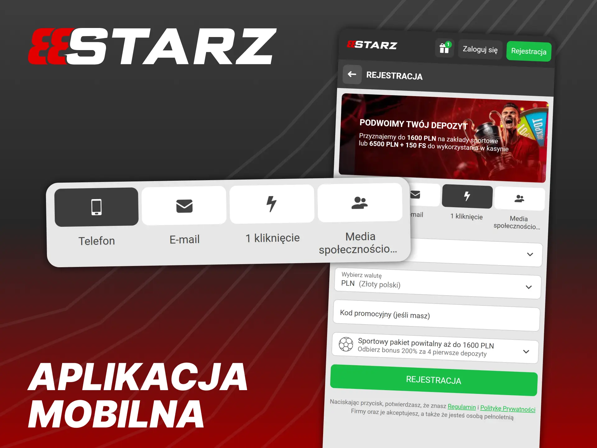 Możesz dokonać rejestracji w 888Starz online za pośrednictwem aplikacji.