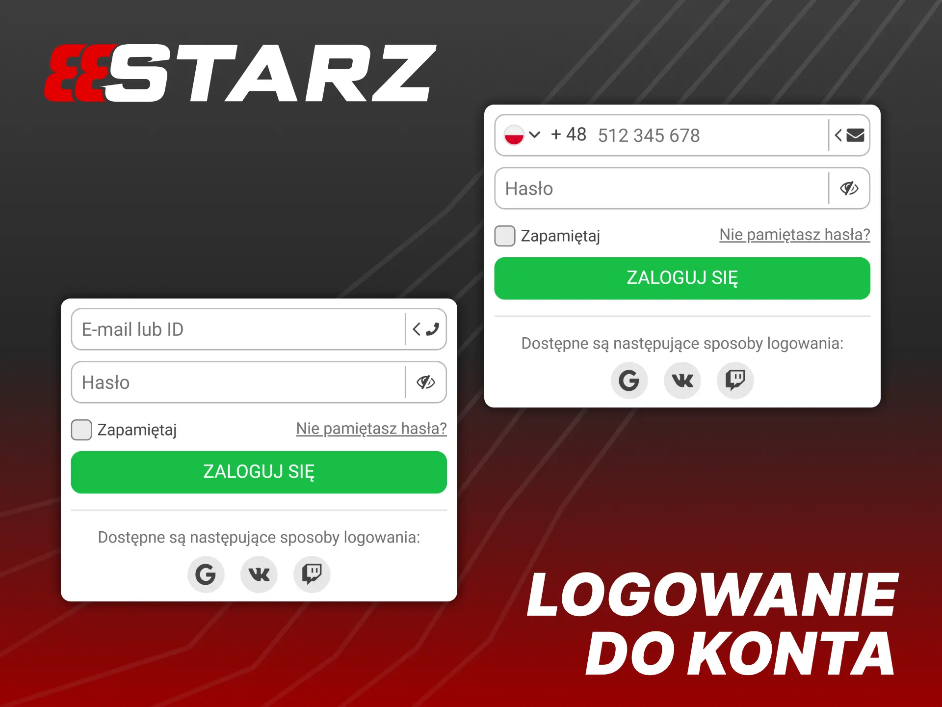 Postępuj zgodnie z instrukcjami, aby zalogować się do kasyna 888Starz.