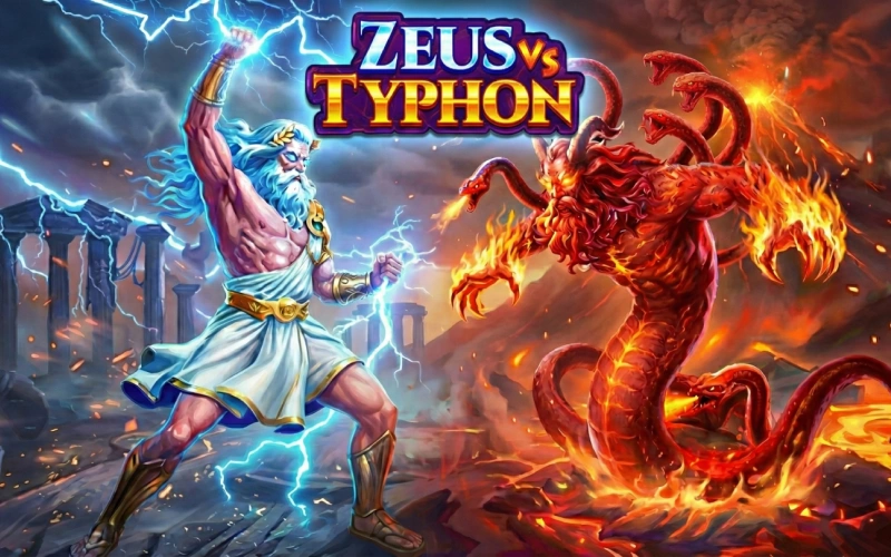 Bądź świadkiem epickiego starcia bogów z potworami i wygrywaj boskie nagrody w slocie Zeus vs Typhon w 888Starz.