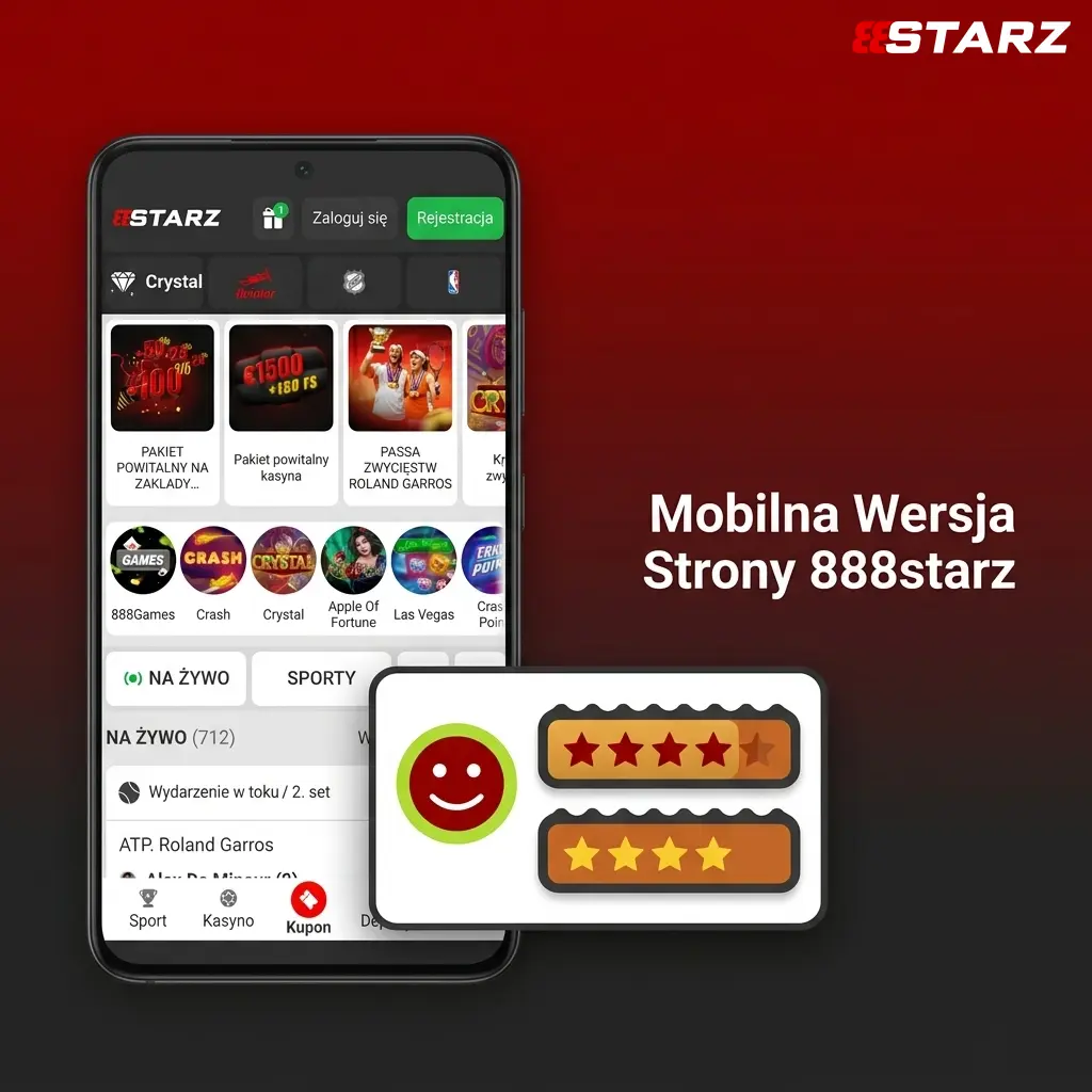 Mobilna wersja 888starz w przeglądarce smartfona – pełna nawigacja, depozyty i zakłady bez instalacji